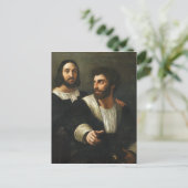 Carte Postale Autoportrait avec un ami de Raphael (Debout devant)