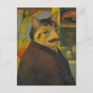 Carte Postale Autoportrait de Paul Gauguin en chat