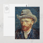 Carte Postale Autoportrait de Van Gogh avec Casquette Grey Felt (Devant / Derrière)