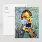 Carte Postale Autoportrait de Vincent Van Gogh avec masque (Devant / Derrière)