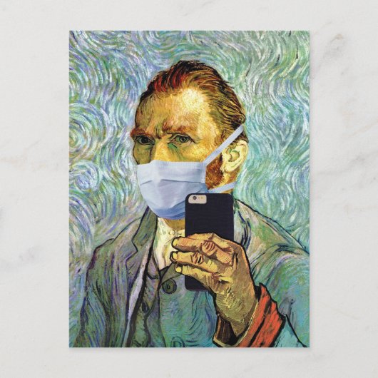 Carte Postale Autoportrait de Vincent Van Gogh avec masque (Devant)