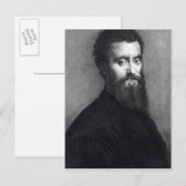 Carte Postale Autoportrait, gravé par Jean-Louis Potrelle (Devant / Derrière)