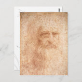 Carte postale autoportrait Leonardo da Vinci (Devant / Derrière)