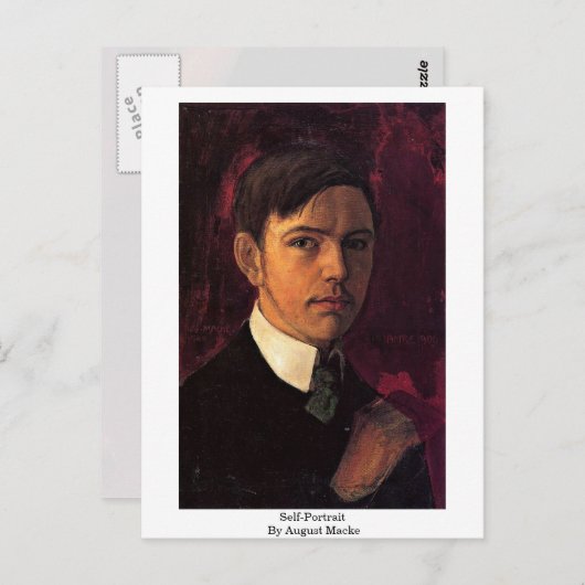 Carte Postale Autoportrait Par August Macke (Devant / Derrière)