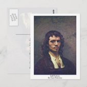 Carte Postale Autoportrait. Par Carel Fabritius (Devant / Derrière)