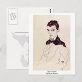 Carte Postale Autoportrait Par Egon Schiele (Devant / Derrière)