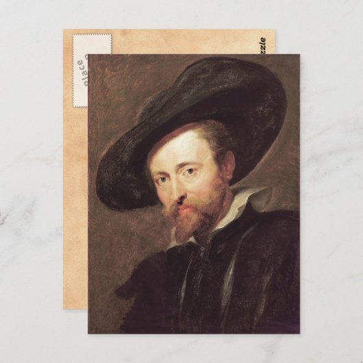 Carte Postale Autoportrait Peter Paul Rubens peinture à l'huile (Devant / Derrière)