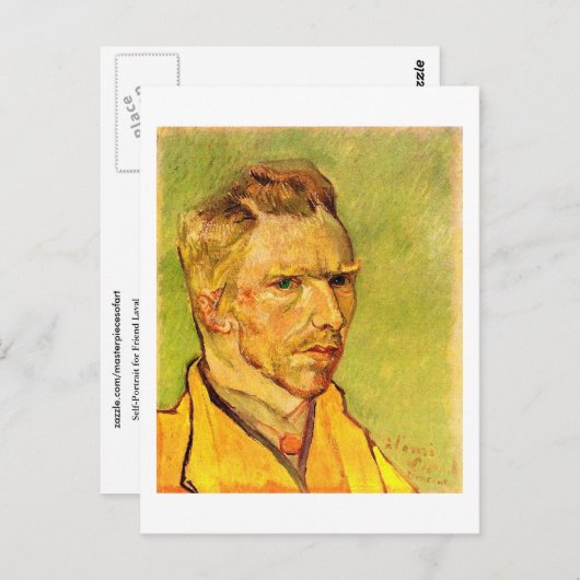 Carte Postale Autoportrait pour Friend Laval, Van Gogh Fine Art (Devant / Derrière)