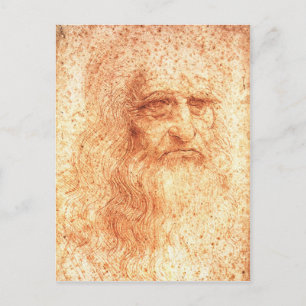 Carte postale autoportrait Red Chalk Leonardo da V