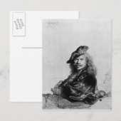 Carte Postale Autoportrait s'appuyant sur un rebord de pierre, 1 (Devant / Derrière)