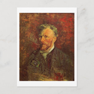 Carte Postale Autoportrait, tuyau et verre, Vincent van Gogh