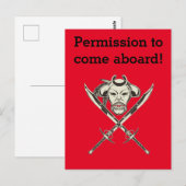 Carte Postale Autorisation de monter à bord ! (Devant / Derrière)