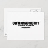 Carte Postale Autorité des questions (Devant / Derrière)