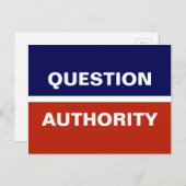 Carte Postale Autorité des questions Bleu rouge (Devant / Derrière)