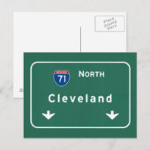 Carte Postale Autoroute d'autoroute nationale de Cleveland Ohio (Devant / Derrière)