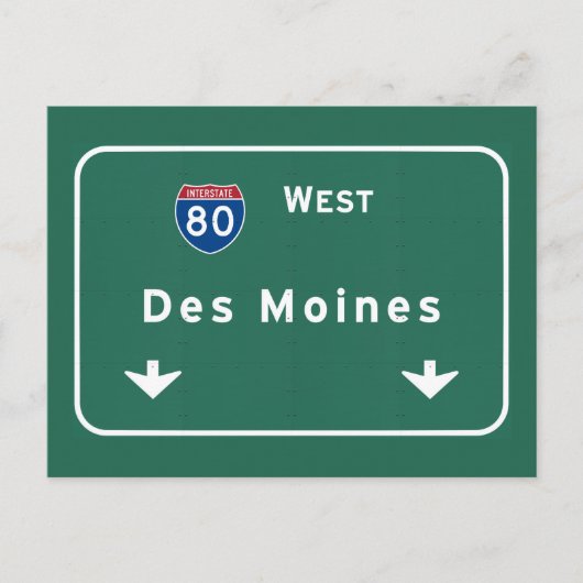 Carte Postale Autoroute Internationale Des Moines Iowa ia : (Devant)