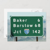 Carte Postale Autoroute - Miles pour Baker & Barstow (Devant / Derrière)