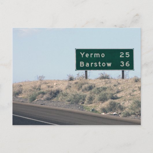Carte Postale Autoroute - Miles pour Yermo et Barstow (Devant)