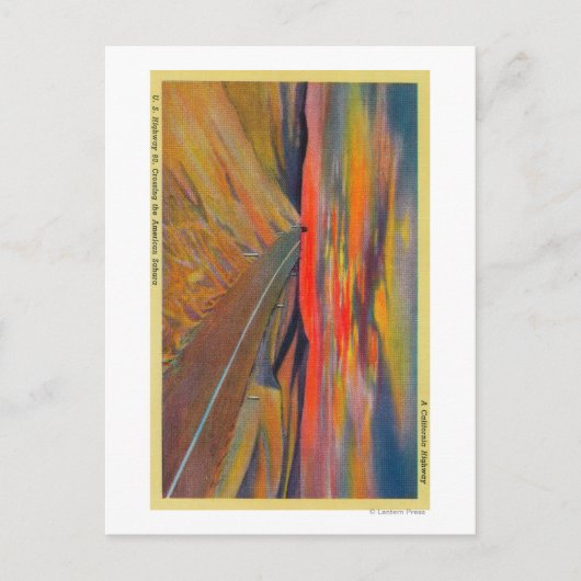 Carte Postale Autoroute US 80 traversant l'état du Sahara améric (Devant)