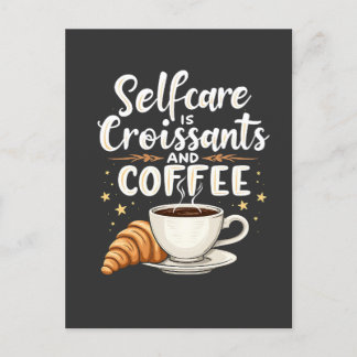 Carte Postale Autosoins est Croissant et Café Café Patesry