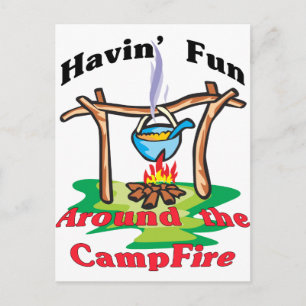 Carte Postale Autour du feu de camp