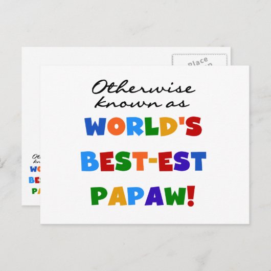 Carte Postale Autres T-shirts et cadeaux Papaw les plus connus (Devant / Derrière)