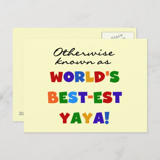 Carte Postale Autres T-shirts et cadeaux Yaya les plus connus (Devant / Derrière)