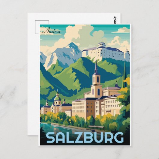 Carte Postale Autriche capitale salzbourg skyline (Devant / Derrière)