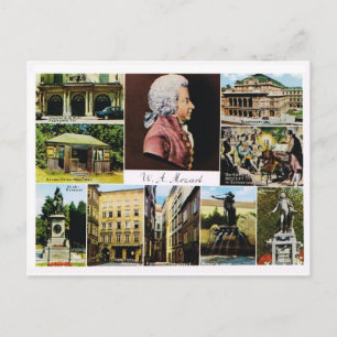 Carte Postale Autriche, Mozart, lieux liés à Mozart