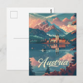Carte Postale Autriche Sérénité : Lakeside Mountain (Devant / Derrière)