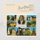Carte Postale Autriche vintage, Lieux liés à Beethoven (Devant / Derrière)