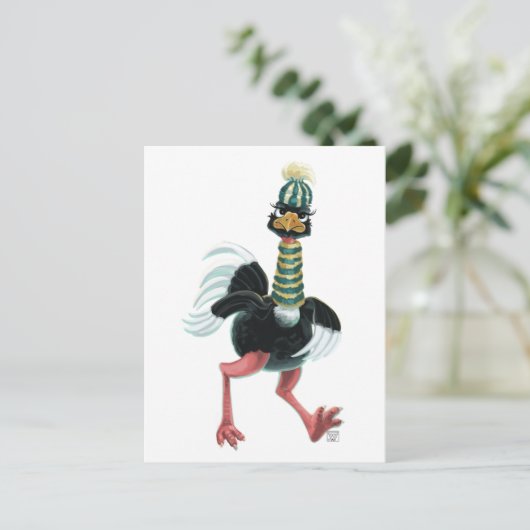 Carte Postale Autruche Arctique en Fuite (Debout devant)