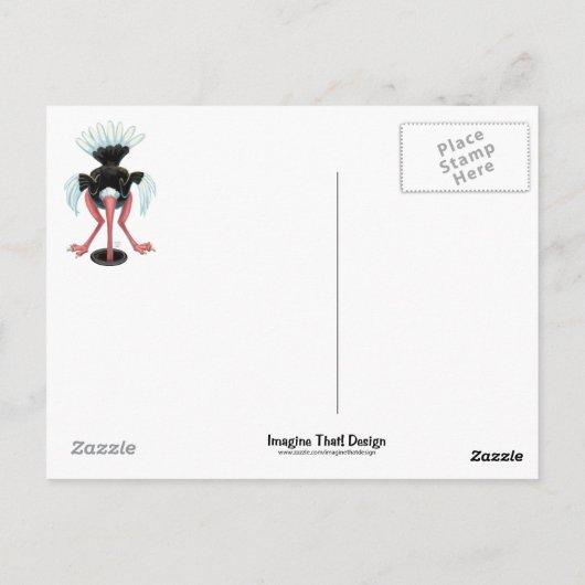 Carte Postale Autruche Arctique en Fuite (Dos)