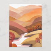 Carte Postale Autumn Abode | Fall Foliage Watercolor Landscape (Devant)