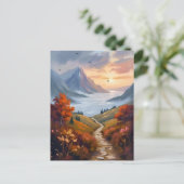 Carte Postale Autumn Daydreams | Fall Mountain Landscape Painted (Debout devant)