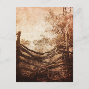 Carte Postale Autumn Fall rural landscape Rustic Farm Fence