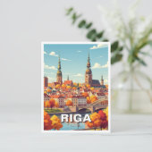 Carte Postale Autumn in Riga Latvia Travel (Debout devant)