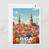 Carte Postale Autumn in Riga Latvia Travel (Devant / Derrière)