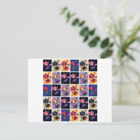 Carte Postale Autumn Leaves Rustic Patchwork (Debout devant)