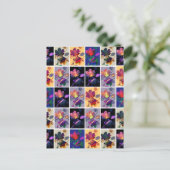 Carte Postale Autumn Leaves Rustic Patchwork (Debout devant)