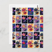 Carte Postale Autumn Leaves Rustic Patchwork (Devant / Derrière)