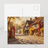 Carte Postale Autumn Village Scene in Golden Light (Devant / Derrière)