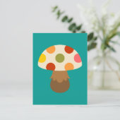 Carte postale aux champignons colorés (Debout devant)