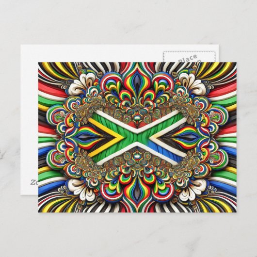 Carte postale aux couleurs sud-africaines (Devant / Derrière)