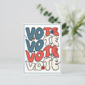 Carte postale aux électeurs rétro rouge, blanc et  (Debout devant)