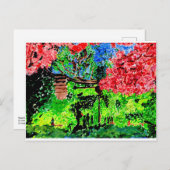 Carte postale aux fleurs de cerisiers (Devant / Derrière)