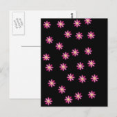 Carte postale aux fleurs roses (Devant / Derrière)