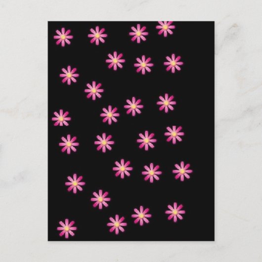 Carte postale aux fleurs roses (Devant)