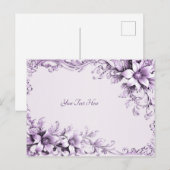 Carte postale aux fleurs violettes élégantes (Devant / Derrière)