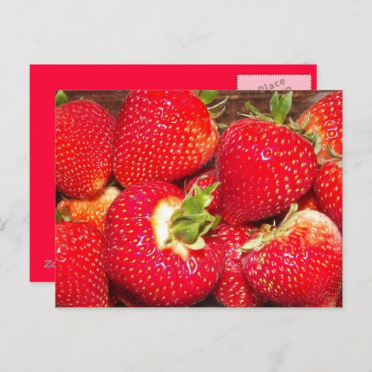 Carte postale aux fraises (Devant / Derrière)